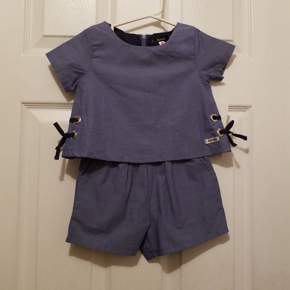 Kensie Chambray Girls Size 3T Romper